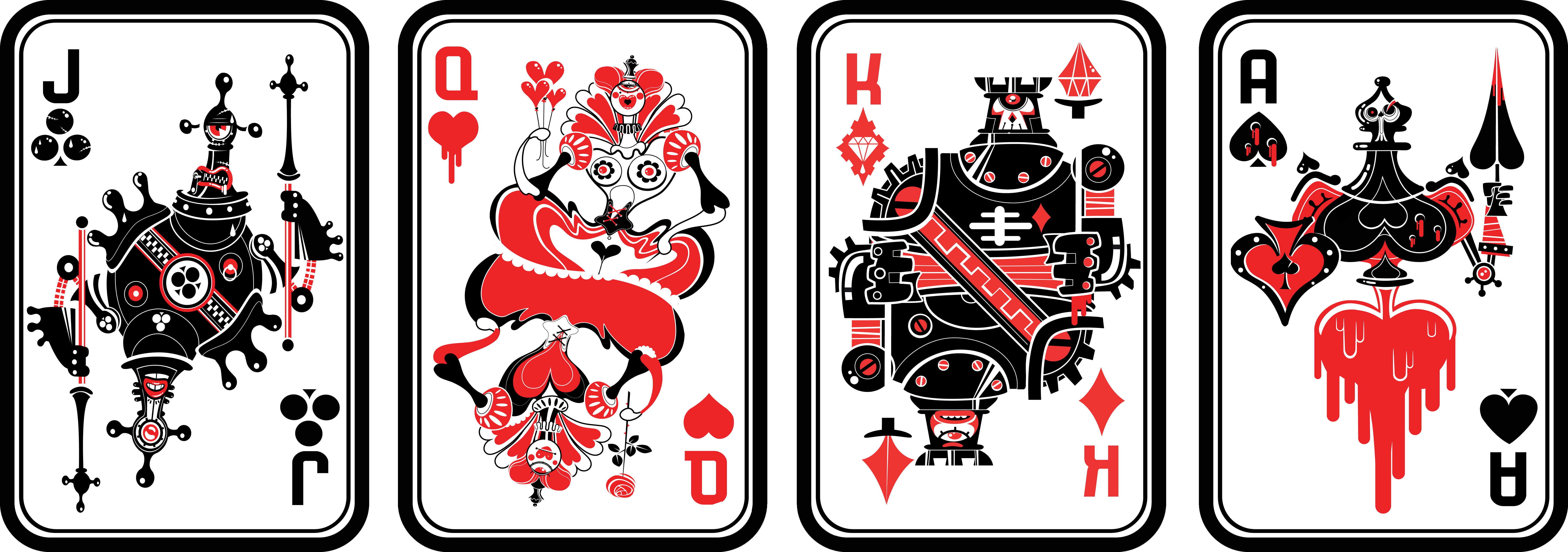 Royal Flush/ commissioned custommade playingcards iZeMo
